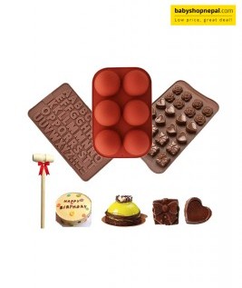 Alphabet Silicone Mold, Brown Chocolate Non-Sticky Moulds  3