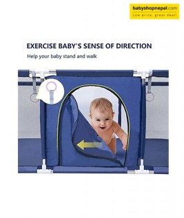 Children's Play Fence Portable Child Playpen Rectangle Toddlers Play Yard With Door Activity Center Child Play Game Fence Anti-Fall Play Pen,Safe And Secure 7