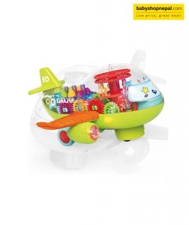 GEAR-GEAR AIRPLANE TRANSPARENT MECHANICAL HELICOPTER AIRPLANE TOY FOR KID'S  (Multicolor) 5