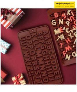 Alphabet Silicone Mold, Brown Chocolate Non-Sticky Moulds  5