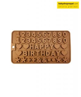 Happy Birthday Letters/Numbers/Symbols Mold Chocolate Decorating Silicone Tray Silicone Letter Mold  5