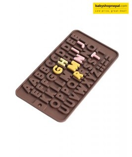 Alphabet Silicone Mold, Brown Chocolate Non-Sticky Moulds  1
