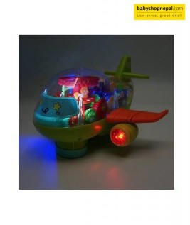 GEAR-GEAR AIRPLANE TRANSPARENT MECHANICAL HELICOPTER AIRPLANE TOY FOR KID'S  (Multicolor) 3
