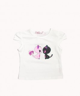 Kitten Themed Kids T-shirt-1