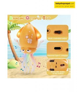 Electric Dancing Squid Toy With LED Lights and Music Dancing Interactive Toy, Electric Dancing and Crawling Octopus Toy 3