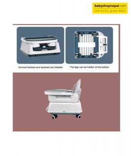 7-in-1 Convertible Baby High Chair &ndash; Adjustable Infant Feeding Chair w/ Booster Seat, Recline, Removable Tray, Machine-Washable Cushion, 5-Point Harness, Portable, Easy to Fold Baby Chair  4