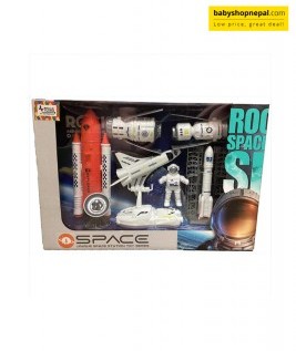 Space Playset for Kids, Rocket Space Station Set Astronaut Play Set  6