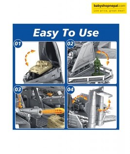 Military Airplane Toy for Kid - 2-in-1 Military Aircraft Playset for Girls, Boys, Fighter Jet with 7 Truck Vehicle Helicopter, Army Men, Car Kit for 4 to 8 Years Old 4