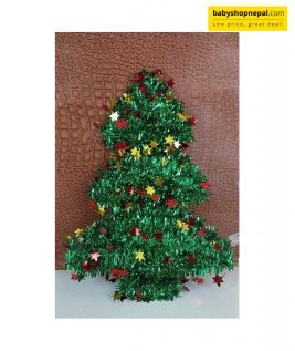 Garland Tinsel Christmas Tree Wall Hanging Sparkling, Space-Saving Holiday D&eacute;cor-2