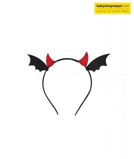 Halloween Devil Horn & Bat Wing Headband | Fancy Red Devil Horn Hairband for Costumes, Parties & Celebrations 3