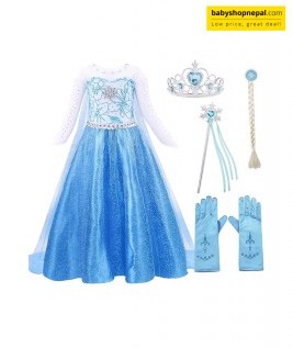 Elsa Costume for Kids &ndash; Frozen Princess Dress with Accessories, Elsa Frozen Character Dress-1