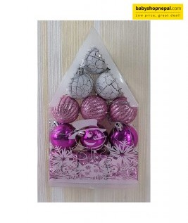 Purple & White Christmas Ball Ornament Set, Elegant Holiday D&eacute;cor with Cracked Ice Details & Snowman Accent-1