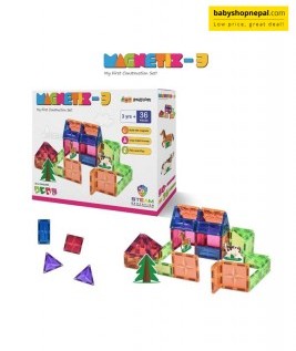 Magnetix - 3 | 36 Tiles Construction Set for Kids | STEM Learning Activities for Toddlers | Educational Magnetic Building Tiles Set for Kids 3+ Years Old - Multicolor(36 Pcs Tiles)-1