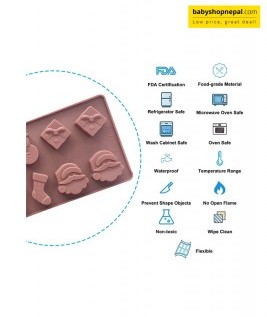Christmas Themed Silicone Chocolate Molds, Non-Sticky Baking Chocolate Molds 6
