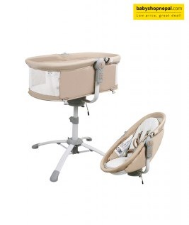 2-in-1 Foldable Baby Crib, Electric Swing, and Rocking Bassinet with Music 3