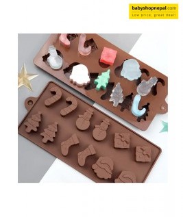 Christmas Themed Silicone Chocolate Molds, Non-Sticky Baking Chocolate Molds 7