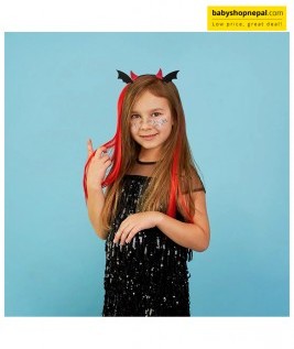 Halloween Devil Horn & Bat Wing Headband | Fancy Red Devil Horn Hairband for Costumes, Parties & Celebrations-2