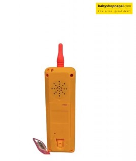Back side of battery operated toy phone