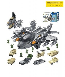 Military Airplane Toy for Kid - 2-in-1 Military Aircraft Playset for Girls, Boys, Fighter Jet with 7 Truck Vehicle Helicopter, Army Men, Car Kit for 4 to 8 Years Old 7