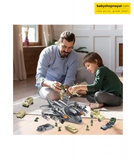 Military Airplane Toy for Kid - 2-in-1 Military Aircraft Playset for Girls, Boys, Fighter Jet with 7 Truck Vehicle Helicopter, Army Men, Car Kit for 4 to 8 Years Old 9