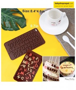 Alphabet Silicone Mold, Brown Chocolate Non-Sticky Moulds  4