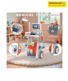 Medical Trolley Playset Interactive Medical Set Dental Trolley With X-RAY For Children Accessories 4