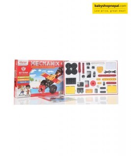 Mechanix JUNIOR | Engineering System For Creative Kids | Age 7+ | 14 Models | DIY STEM Toys | Metal Construction Set For Boys & Girls 4