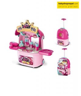 2 In 1 Makeup Table & Trolley Case Set for Girls-1