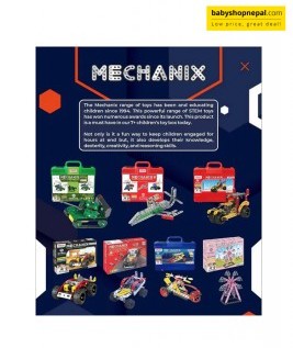 MECHANIX ROBOTIX-3, Motorized Engineering System For Creative Kids, DIY STEM Toys, Metal Construction Set For Boys and Girls 4