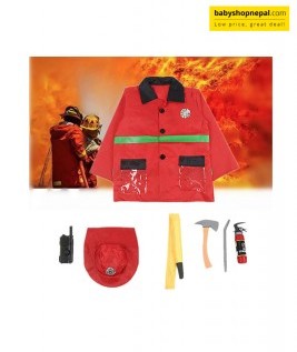 Fire Fighter Costume, Toddler Fireman Dress, Kids Cosplay Career Suit for Kids-2