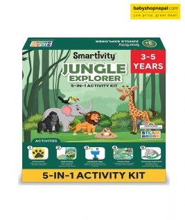 Smartivity Jungle Explorer Activity Kit for 3 to 5, 5 in 1 Activities - Tree House, Science Experiment, Rocking Elephant & More-1