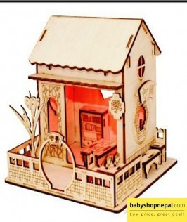 Wood Hut Model Building Plan Toy Puzzle 3D Educationla Toy-1