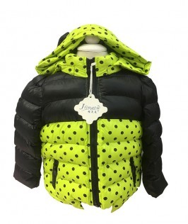 Neon Green With Polka Dotted Down Jackets-1