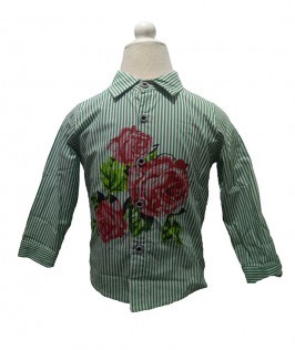 Green Flower Printed Shirt-1