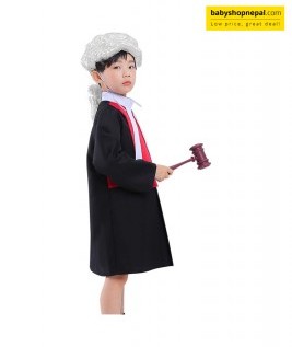 Costume with Robe, Gavel and Hair Wig