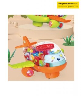 GEAR-GEAR AIRPLANE TRANSPARENT MECHANICAL HELICOPTER AIRPLANE TOY FOR KID'S  (Multicolor) 4