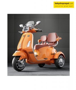 Kids Early Education Scooter, Three Wheel Rechargeable Motorbike, Two Seats Motorcycle-1