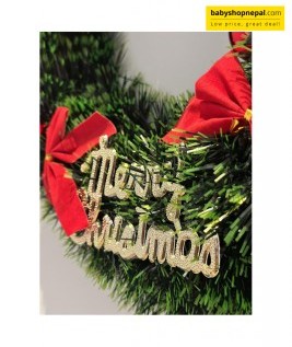 Circular Christmas Wreath with Ribbons, Berries & Flowers Elegant Holiday Door and Wall Decoration-2