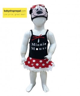 Minnie Mouse Swimming Costume For Baby Girls-1