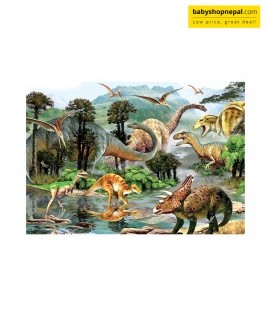 1000-Piece Colorful Dinosaur Jigsaw Puzzle &ndash; Prehistoric Landscape Puzzle for Kids & Adults-1