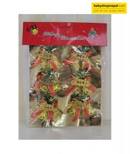 Gold Christmas Bells with Red Bows Elegant Holiday Hanging Decoration-1