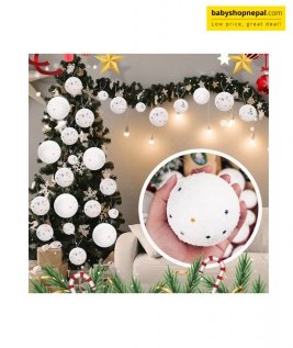 Set of 6 White Christmas Ball Ornaments Classic, Elegant Holiday Tree D&eacute;cor-2
