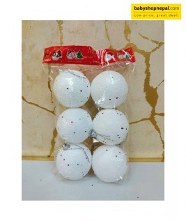 Set of 6 White Christmas Ball Ornaments Classic, Elegant Holiday Tree D&eacute;cor-1