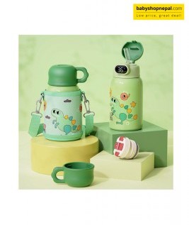 Stainless Steel Kids Bottle - 500 ML Insulated Kids Bottle - BPA Free Water Bottles - with Straw - for School, Sports and Kindergarten (Dinosaur, 500 ML) 4