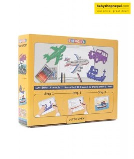 Funcil Transport Stencil Art Kit – Creative Drawing and Coloring Set for Kids-2